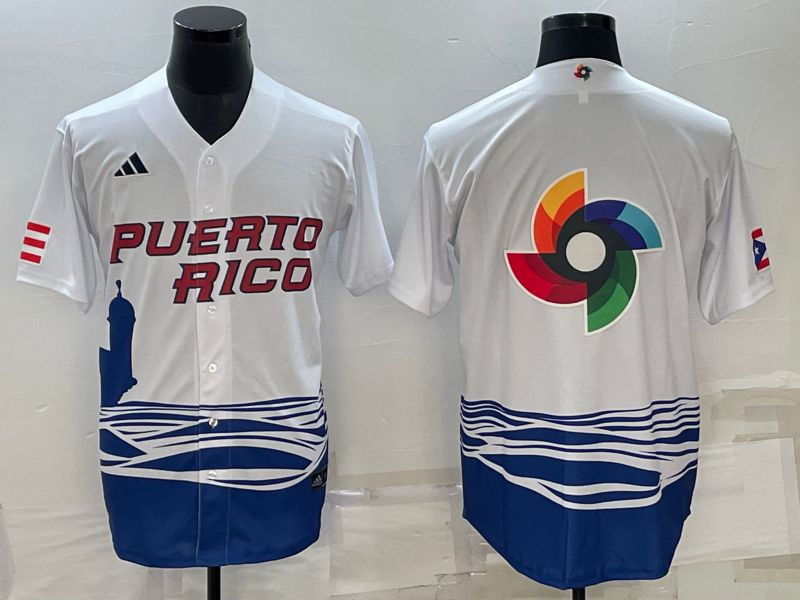Men 2023 World Cub Blank White MLB Jersey4->more jerseys->MLB Jersey